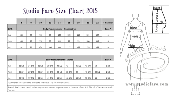 Studio Faro | Studio Faro Size Chart